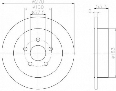HELLA PAGID 8dd355107921 -  Тормозной диск